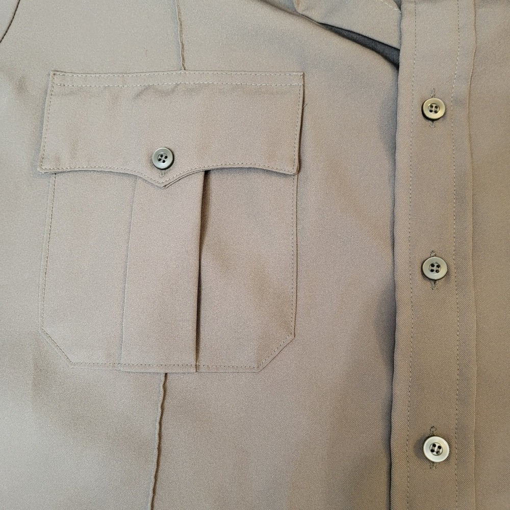 Vintage Conqueror 1776 Gray Uniform Shirt Mens 16.5 x 34 USA Made Patches Gray - Picture 11 of 12